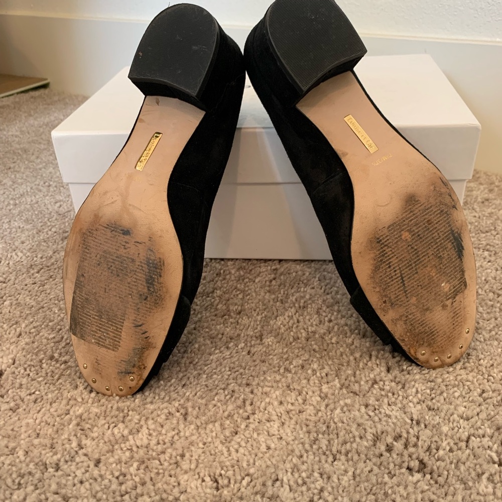 Louise Et Cie Black Buckle Suede Flats Size 7.5 - Picture 4 of 5